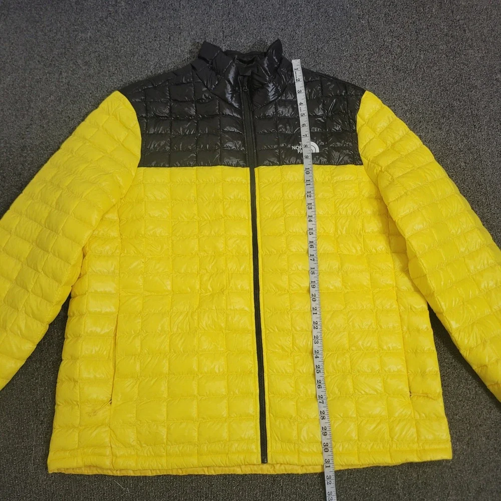 The North Face XXL ThermoBall Puffer Jacket Mens Yellow Black Colorblock Zip